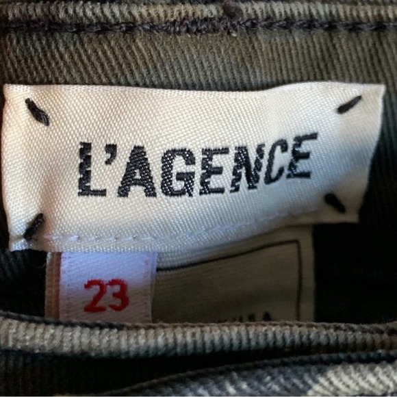L'AGENCE Margot cropped camouflage-print high-rise skinny jeans Size 23 - Picture 7 of 12